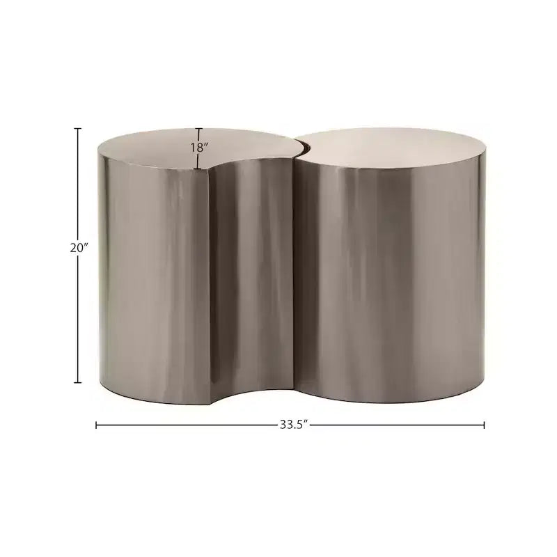 Black Terrazzo Patterned Iron End Table with Modular Design
