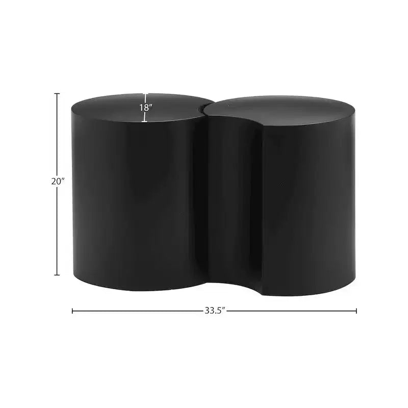 Black Terrazzo Patterned Iron End Table with Modular Design