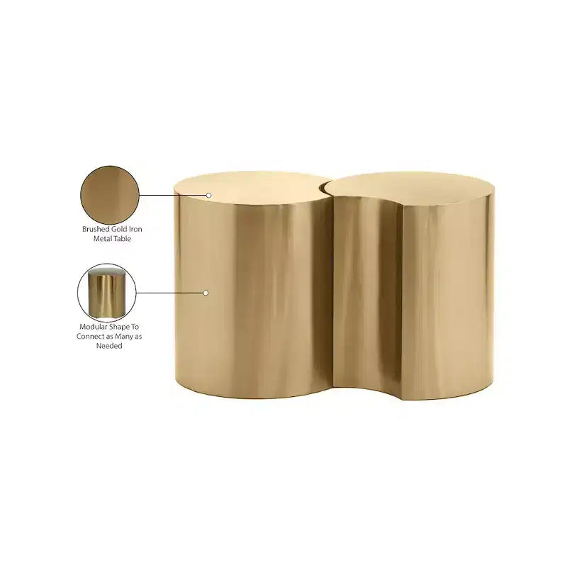 Black Terrazzo Patterned Iron End Table with Modular Design