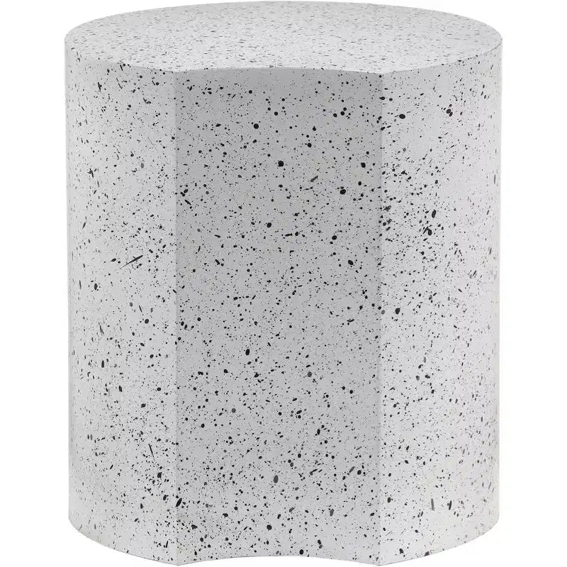 Black Terrazzo Patterned Iron End Table with Modular Design