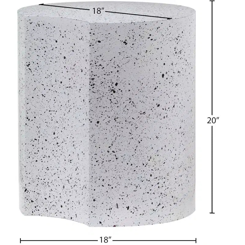 Black Terrazzo Patterned Iron End Table with Modular Design