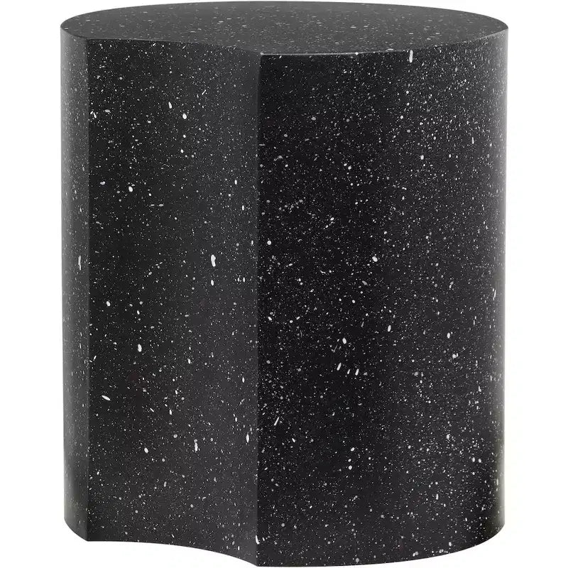 Black Terrazzo Patterned Iron End Table with Modular Design