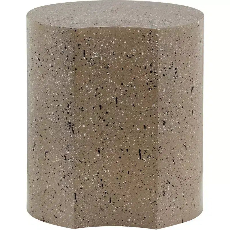 Black Terrazzo Patterned Iron End Table with Modular Design