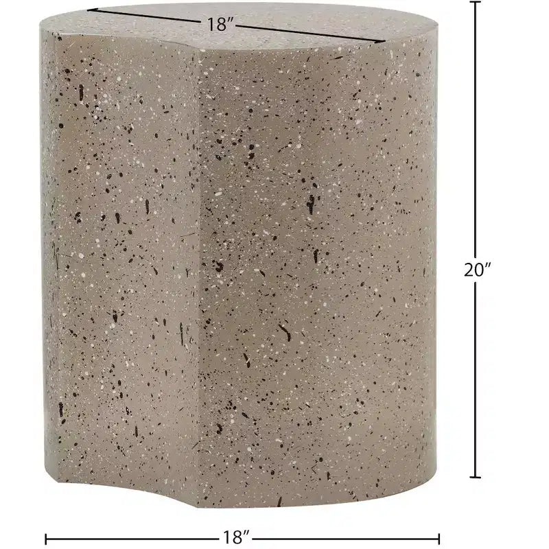 Black Terrazzo Patterned Iron End Table with Modular Design