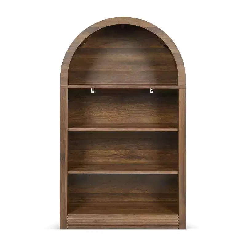 Small Black Arched Bookcase with 4-Tier Storage