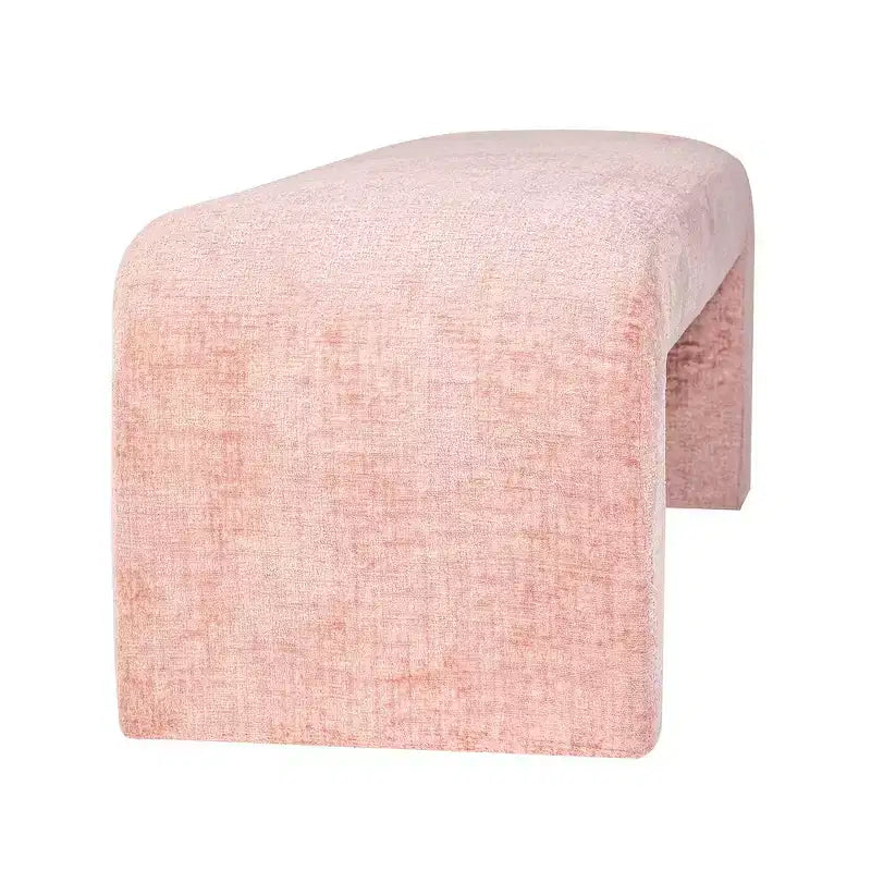 Modern Luxury Curved Upholstered Waterfall Jacquard Bench - Small
