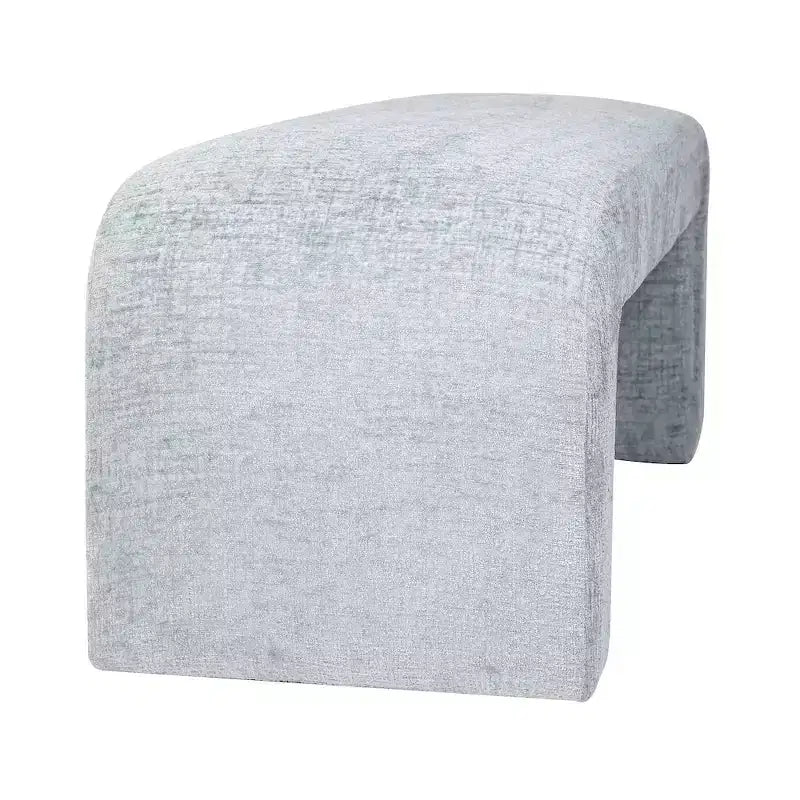 Modern Luxury Curved Upholstered Waterfall Jacquard Bench - Small