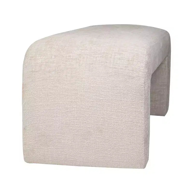 Modern Luxury Curved Upholstered Waterfall Jacquard Bench - Small