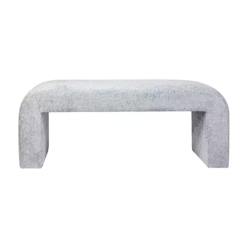 Modern Luxury Curved Upholstered Waterfall Jacquard Bench - Small