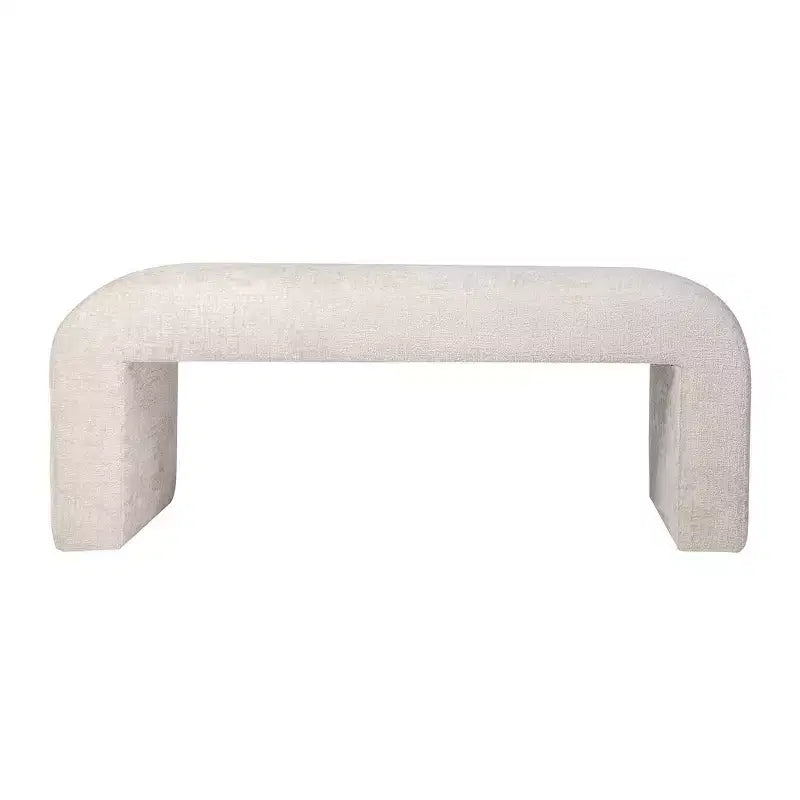 Modern Luxury Curved Upholstered Waterfall Jacquard Bench - Small