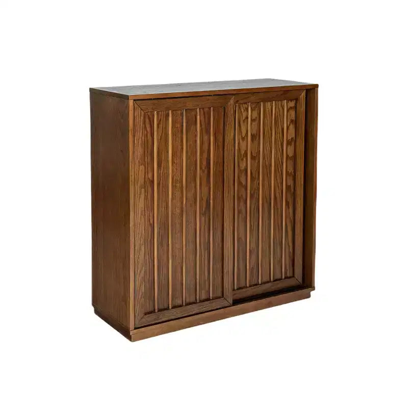Mid Century Storage Cabinet Sideboard with 2 Sliding Doors for Living Room, Kitchen, Dining, Entryway, Walnut