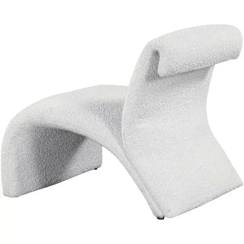 Boucle Fabric Accent Chair, Curved Contemporary Design, Black