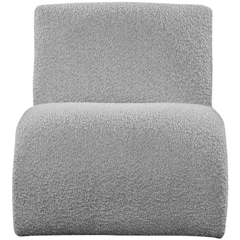 Boucle Fabric Accent Chair, Curved Contemporary Design, Black