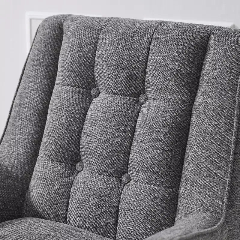 Fabric Accent Chair with Armrest and Button-Tufted Back, Mid-Century Modern Style