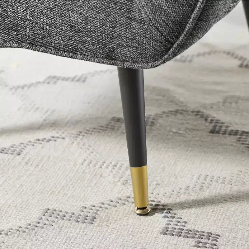 Fabric Accent Chair with Armrest and Button-Tufted Back, Mid-Century Modern Style