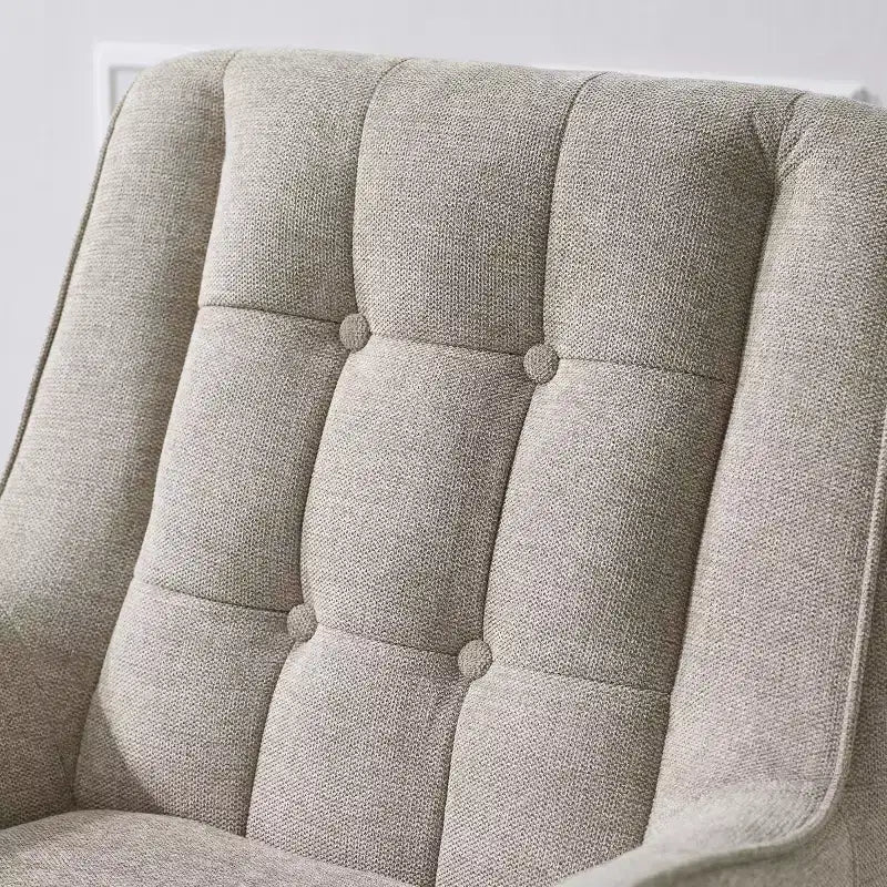 Fabric Accent Chair with Armrest and Button-Tufted Back, Mid-Century Modern Style