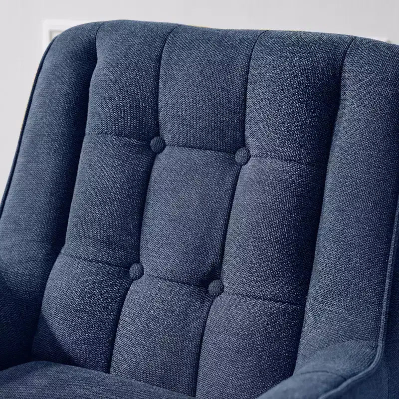 Fabric Accent Chair with Armrest and Button-Tufted Back, Mid-Century Modern Style