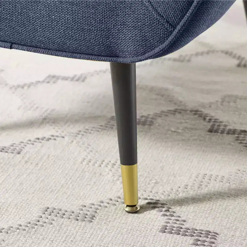 Fabric Accent Chair with Armrest and Button-Tufted Back, Mid-Century Modern Style