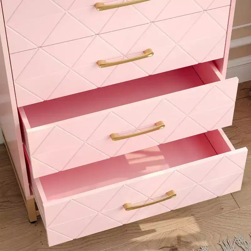 4 Drawer Dressers, Wood Dresser w/Golden Handles, Storage Chest Cabinet Organizer Unit, Chest of Drawers for Living Room, Closet, Hallway