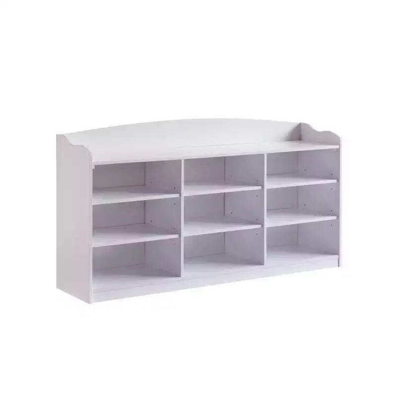 Modern Shoe Cabinet with Nine Shelves, Display Cabinet for Living Room, Entryway, Hallway, White