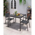Table de salle à manger extérieure en aluminium pour 4 à 8 personnes, grande table de patio rectangulaire avec revêtement électrophorétique pour jardin, terrasse, pelouse