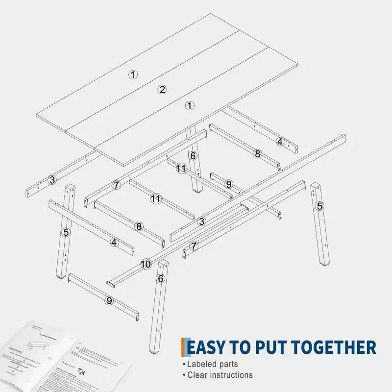 Industrial Dining Table for 6-8 People, 70.87" Long Wooden Kitchen Table with Sturdy Metal Frame & Rustic Brown Finish