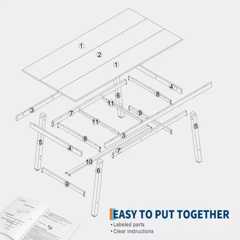 Industrial Dining Table for 6-8 People, 70.87" Long Wooden Kitchen Table with Sturdy Metal Frame & Rustic Brown Finish