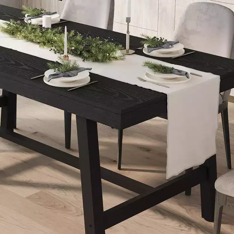 Industrial Dining Table for 6-8 People, 70.87" Long Wooden Kitchen Table with Sturdy Metal Frame & Rustic Brown Finish