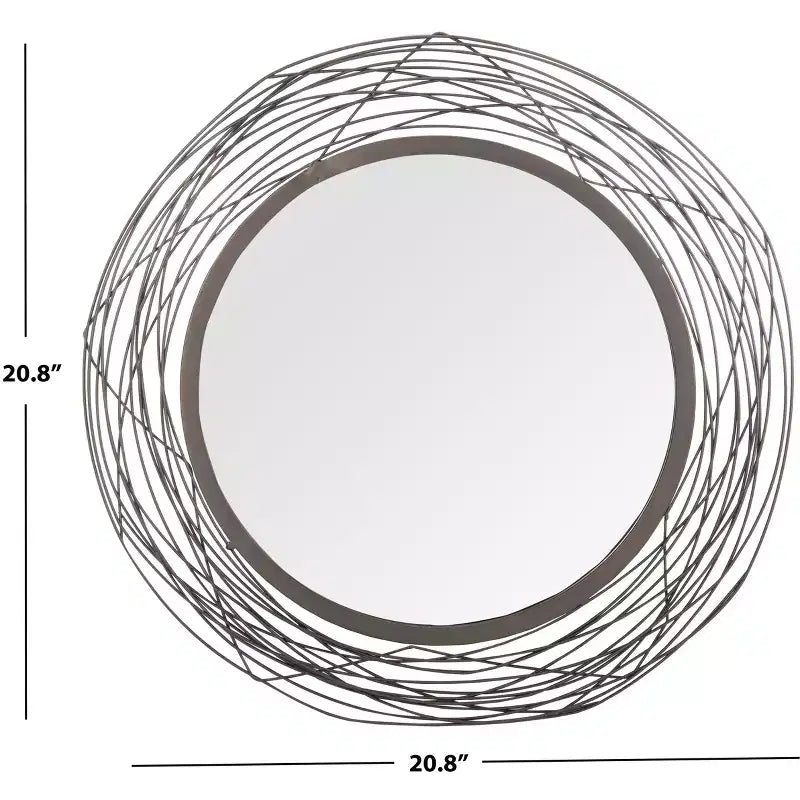 Round Black Wall Mirror 20.8 x 20.8