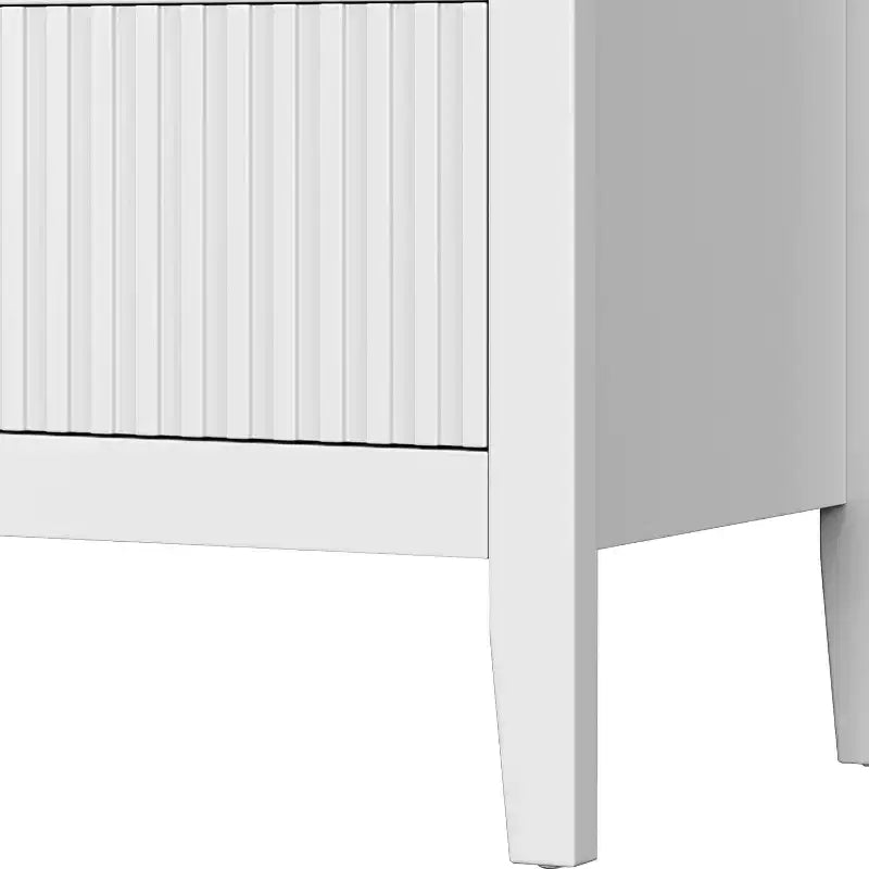 Fluted 6-Drawer Dresser with Soft-Close Drawers, Modern Closet Organizer, White