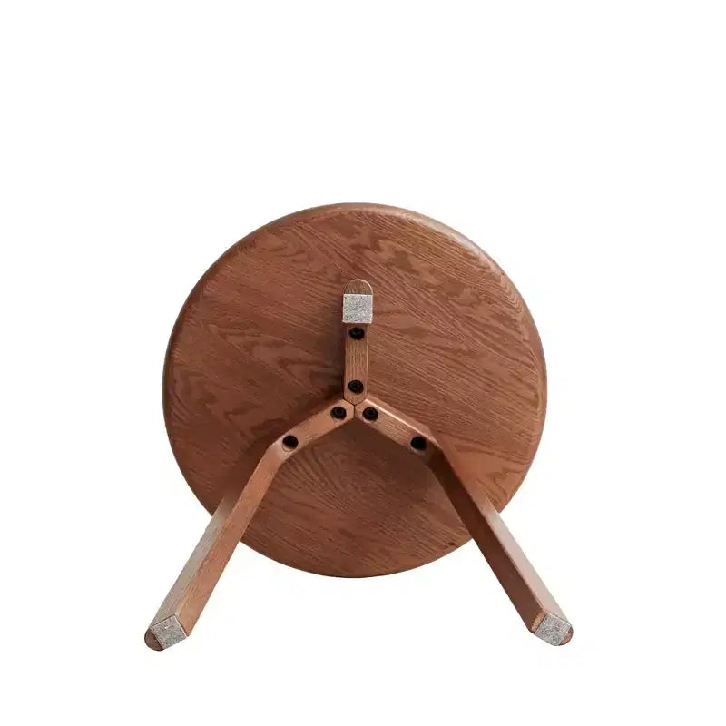 Wooden Round Side Table with Three-Legged Structure and Non-Slip Pads, End Table for Living Room