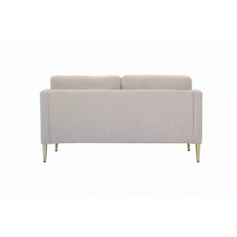 Modern Plush Upholstered Corduroy Loveseat with Solid Wood Frame, Compact Sofa for Living Room and Apartment