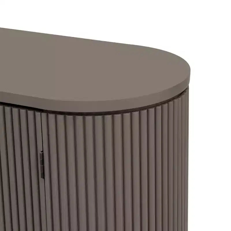 Vertical Striped Door Storage Cabinet with Metal Handles and Adjustable Shelves for Dining Room, Living Room