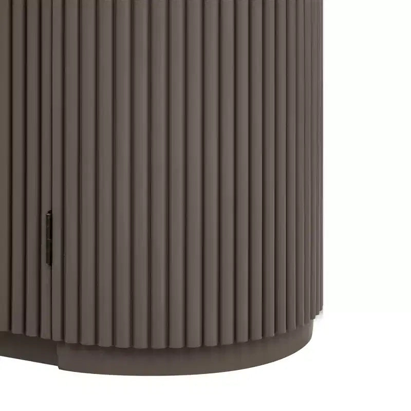 Vertical Striped Door Storage Cabinet with Metal Handles and Adjustable Shelves for Dining Room, Living Room