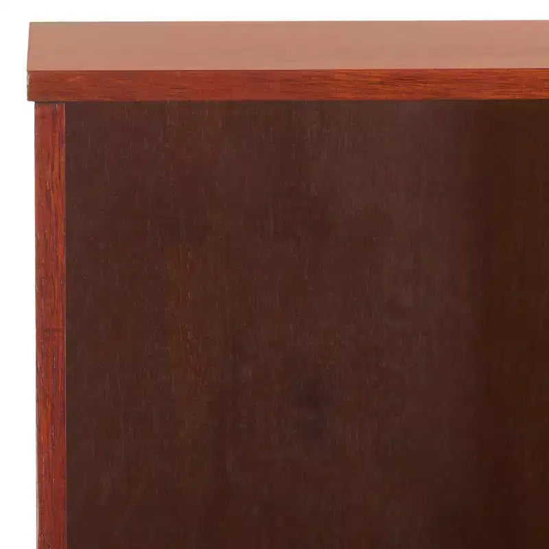 Curio Bookcase & Display Shelf, Walnut, Contemporary Vertical Storage with Drawer & Enclosed Shelves