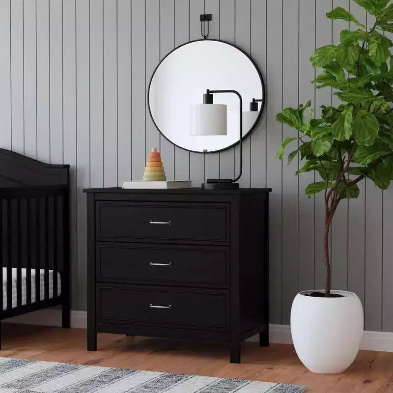 3-Drawer Nursery Dresser, Solid Pine Wood, for Baby & Kids Room