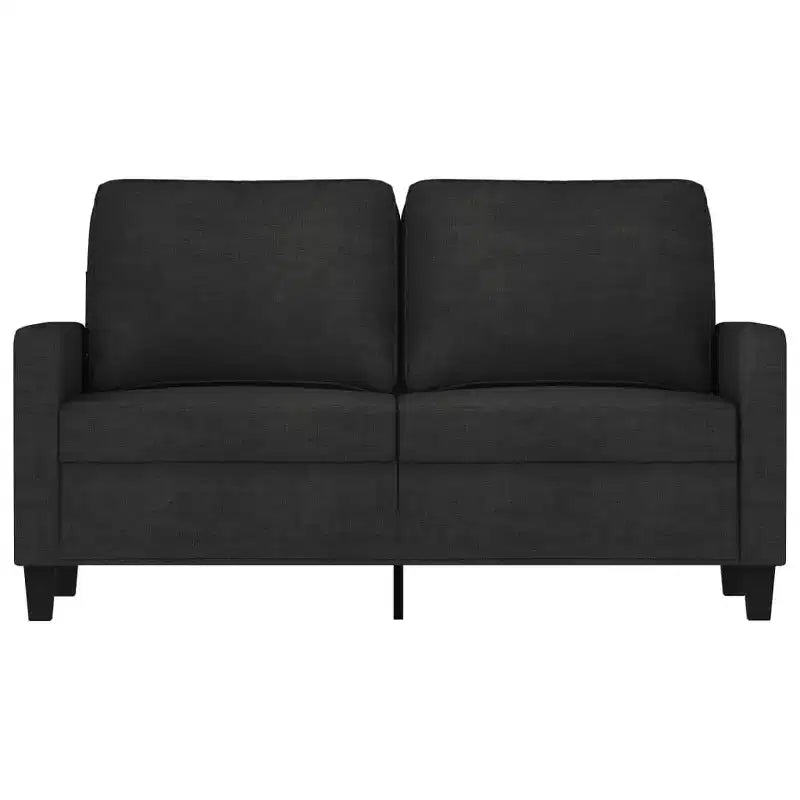 2-seater Sofa Black Fabric (100% polyester), metal frame, textilene