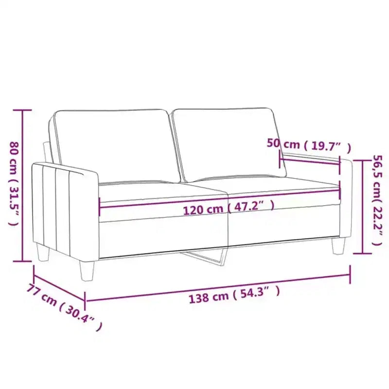 2-seater Sofa Black Fabric (100% polyester), metal frame, textilene