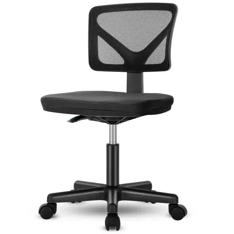 Low-Back Armless Mesh Office Chair with Lumbar Support, Adjustable Height Desk Chair for Study, Reading Room, Office