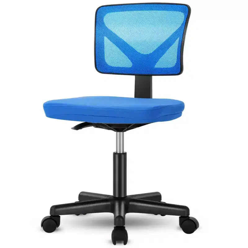 Low-Back Armless Mesh Office Chair with Lumbar Support, Adjustable Height Desk Chair for Study, Reading Room, Office