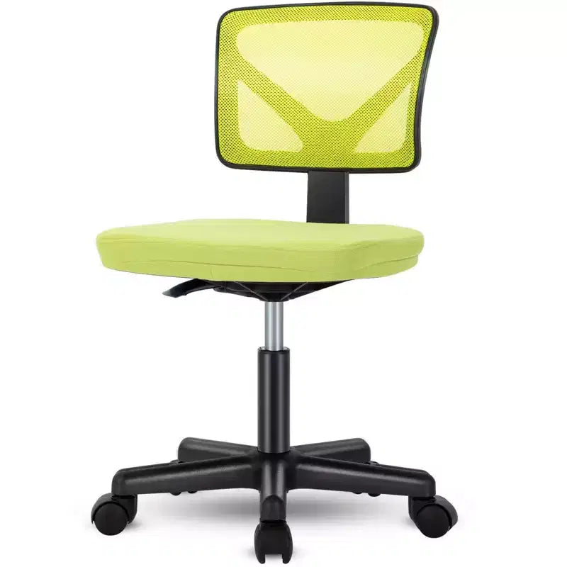 Low-Back Armless Mesh Office Chair with Lumbar Support, Adjustable Height Desk Chair for Study, Reading Room, Office