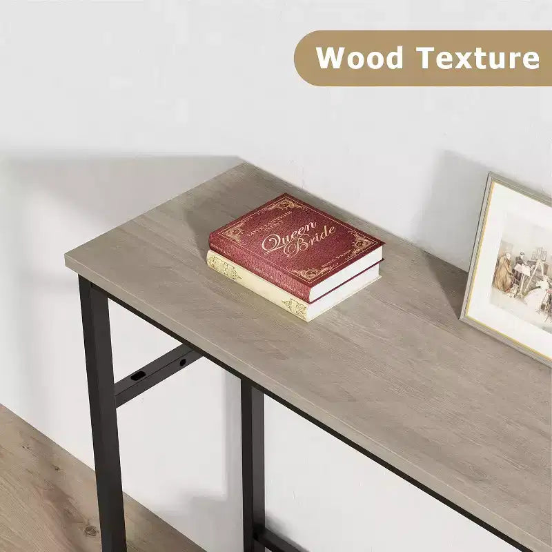 40 Inch Entryway Table, 2-Tier Industrial Console Sofa Table with Storage, Accent Table, for Entry, Hallway, Entrance, Foyer, U-Shaped Metal Frame