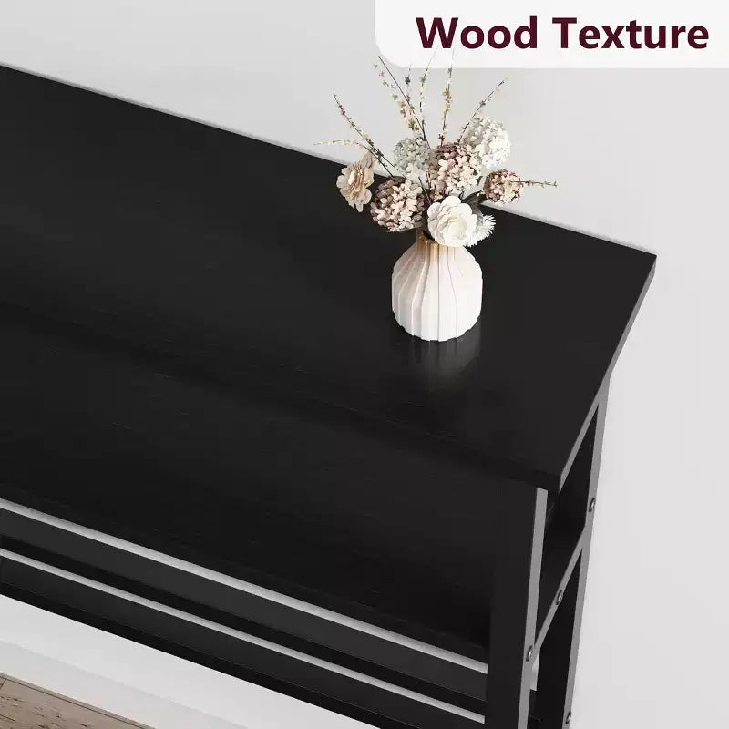40 Inch Entryway Table, 2-Tier Industrial Console Sofa Table with Storage, Accent Table, for Entry, Hallway, Entrance, Foyer, U-Shaped Metal Frame