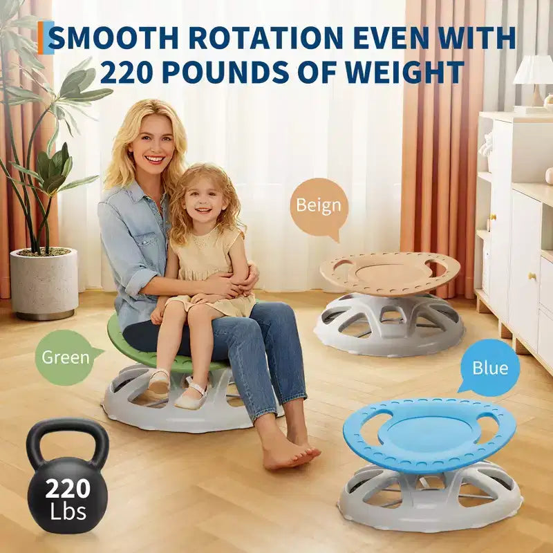 Kids Sensory Swivel Chair, Spinning Chair with Safety Handle & Non-Slip Base, Balance Training Chair for Body Coordination & Focus